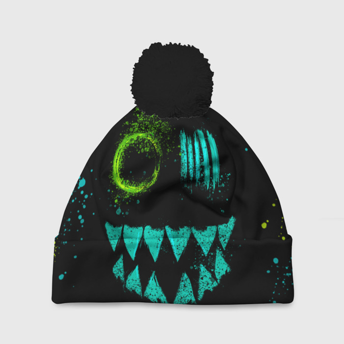 Шапка 3D c помпоном монстр фото