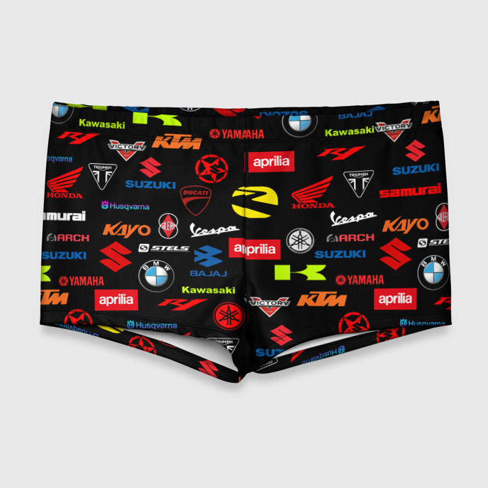 Мужские купальные плавки 3D Motorcycle pattern | Мото паттерн (Z) фото