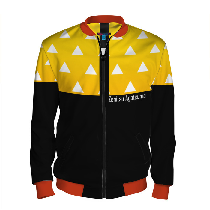 Мужской бомбер 3D Zenitsu Agatsuma Kimetsu no Yaiba фото
