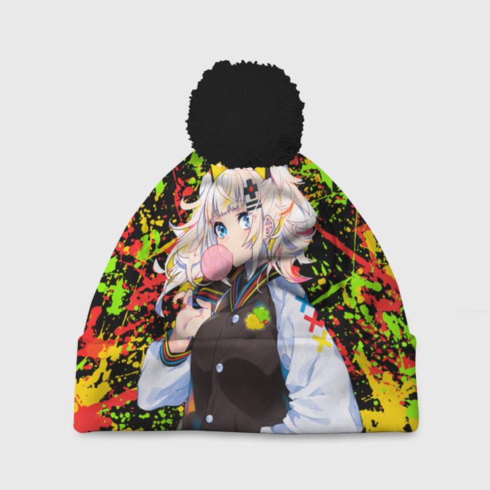 Шапка 3D c помпоном Kaguya Luna с жвачкой фото