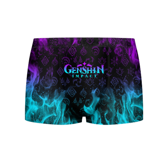 Мужские трусы 3D GENSHIN IMPACT НЕОНОВЫЙ ОГОНЬ фото