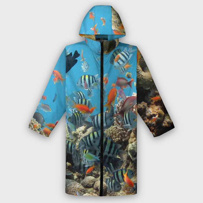 Дождевик унисекс 3D Коралловые рыбки фото