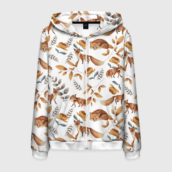 Мужская толстовка 3D на молнии Лиса фото