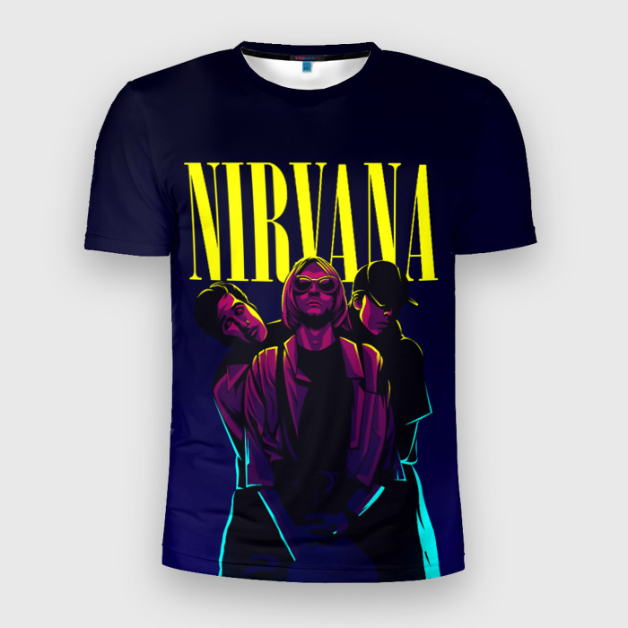 Мужская футболка 3D спортивная Nirvana Neon фото