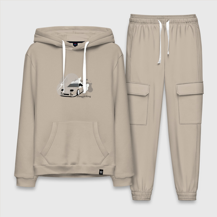 Мужской костюм хлопок с толстовкой Keep drifting фото