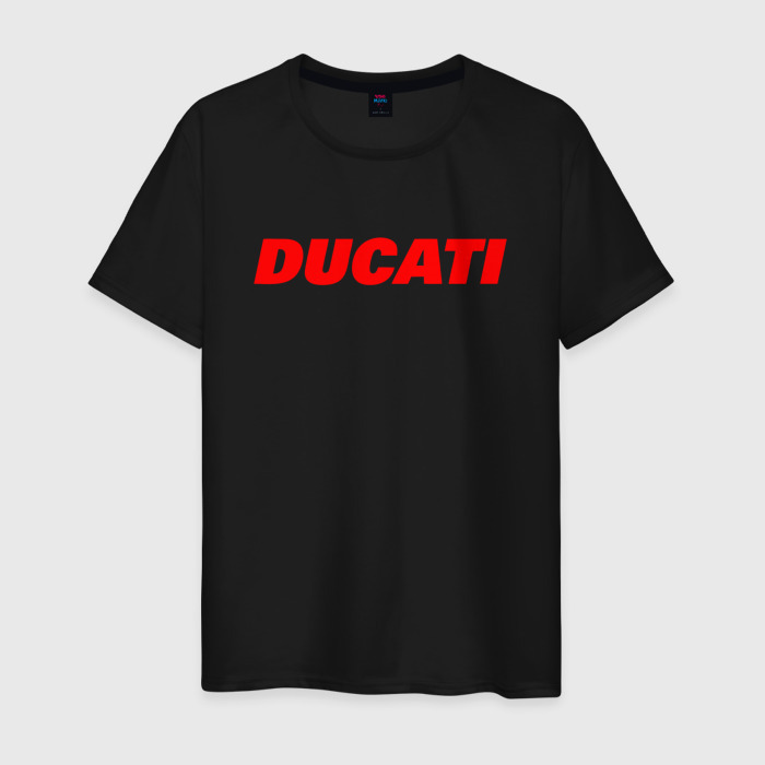 Мужская футболка хлопок DUCATI ЛОГОТИП НАДПИСЬ  фото