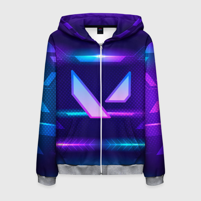 Мужская толстовка 3D на молнии Valorant фото