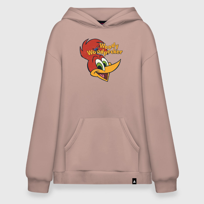 Худи SuperOversize хлопок Дятел Вуди потертый логотип фото