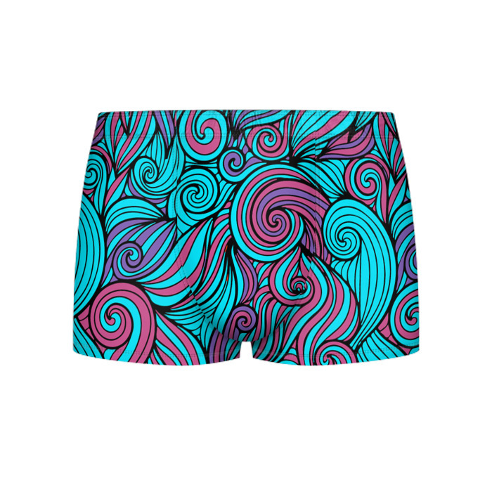 Мужские трусы 3D Синие листья фото