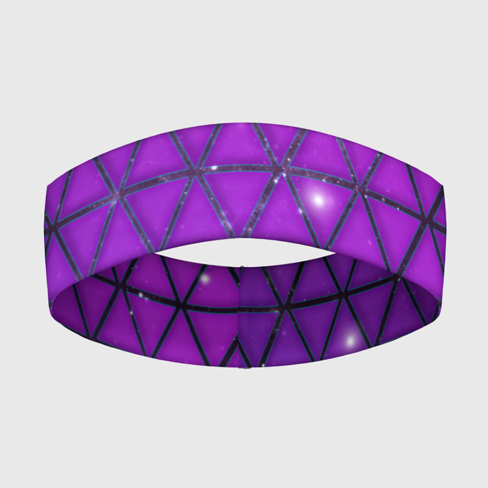 Повязка на голову 3D Фиолетовые треугольники фото