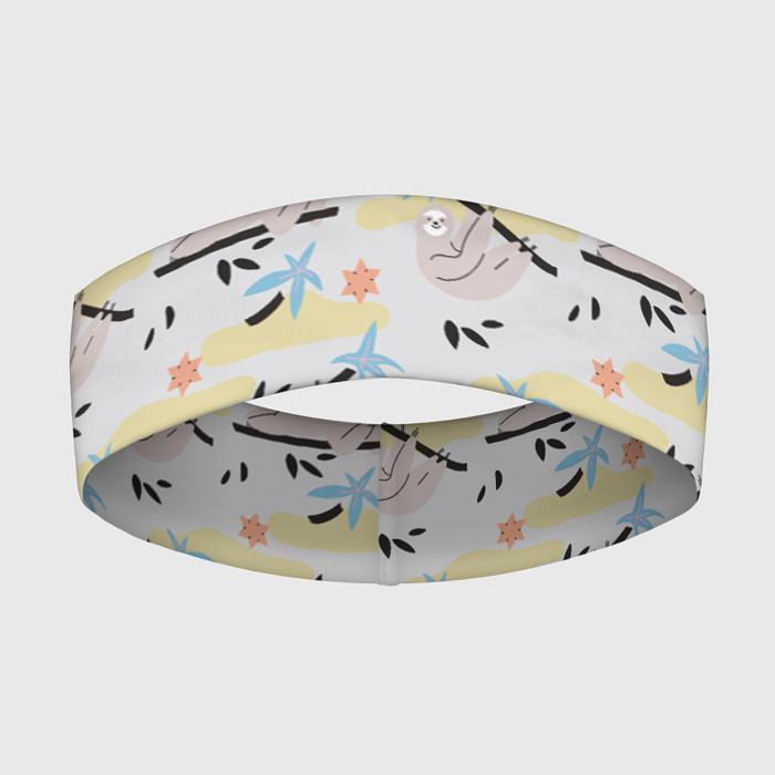 Повязка на голову 3D Ленивцы паттерн фото