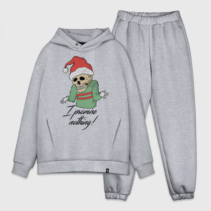 Мужской костюм хлопок OVERSIZE Я ничего не обещаю фото