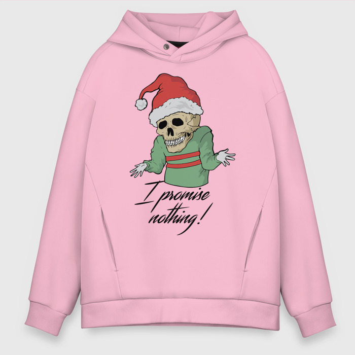 Мужское худи Oversize хлопок Я ничего не обещаю фото