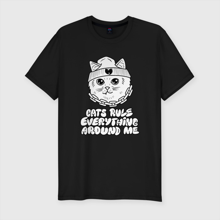 Мужская футболка хлопок Slim Cats Rule фото
