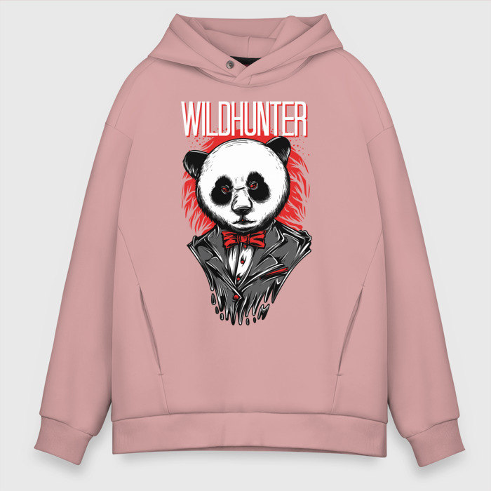 Мужское худи Oversize хлопок Грустный медведь фото