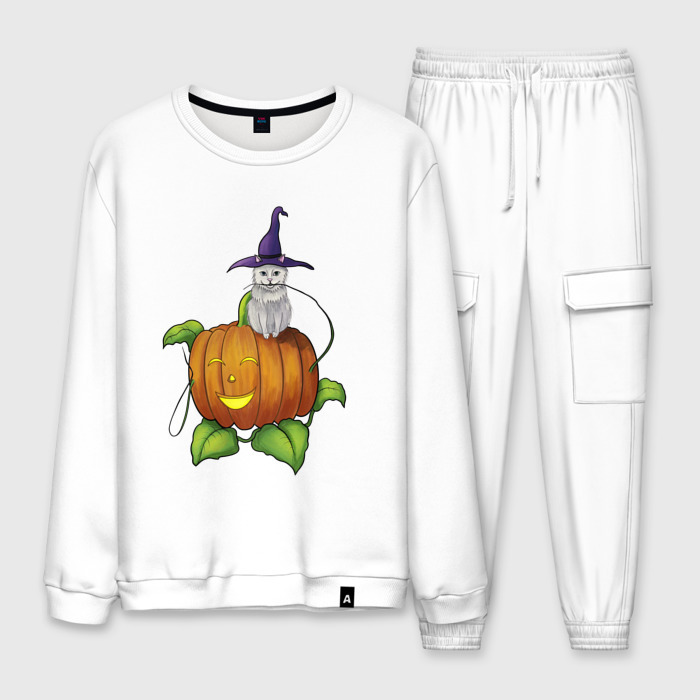 Мужской костюм хлопок Кот и тыква фото