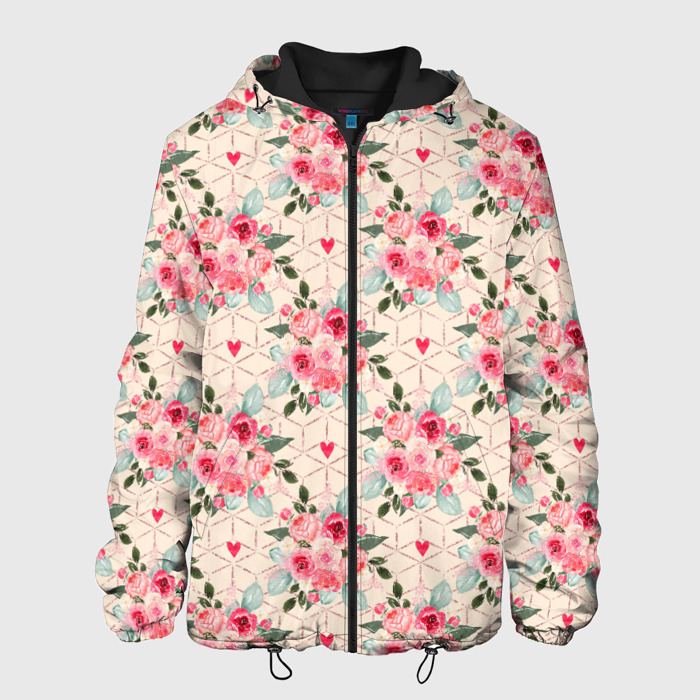 Мужская куртка 3D полевые цветочки фото