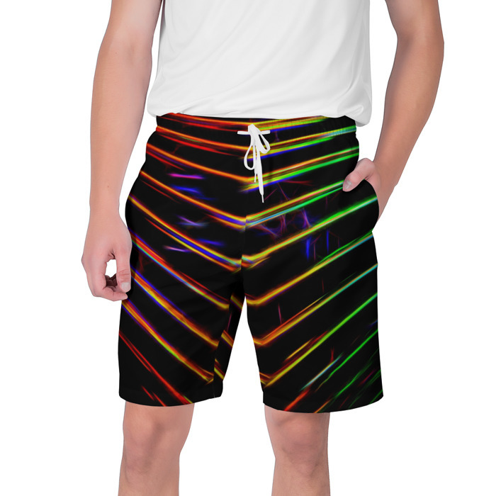 Мужские шорты 3D Неоновый угол фото