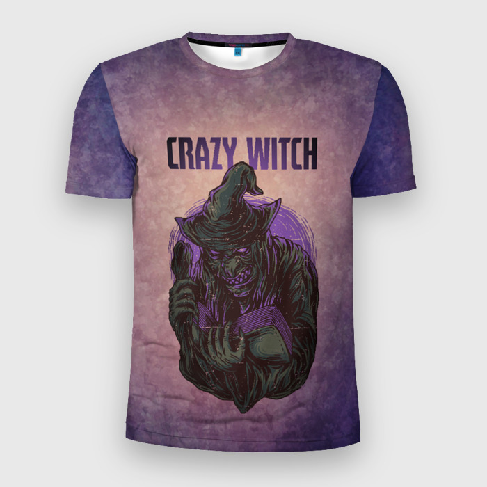 Мужская футболка 3D Slim Crazy Witch фото
