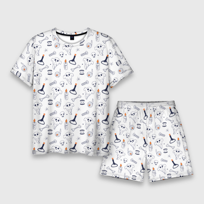 Мужской костюм с шортами 3D Patern Halloween 2 фото