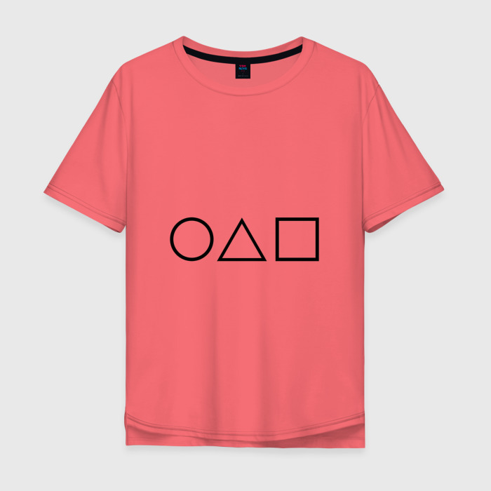 Мужская футболка хлопок Oversize игра в кальмара визитка фото