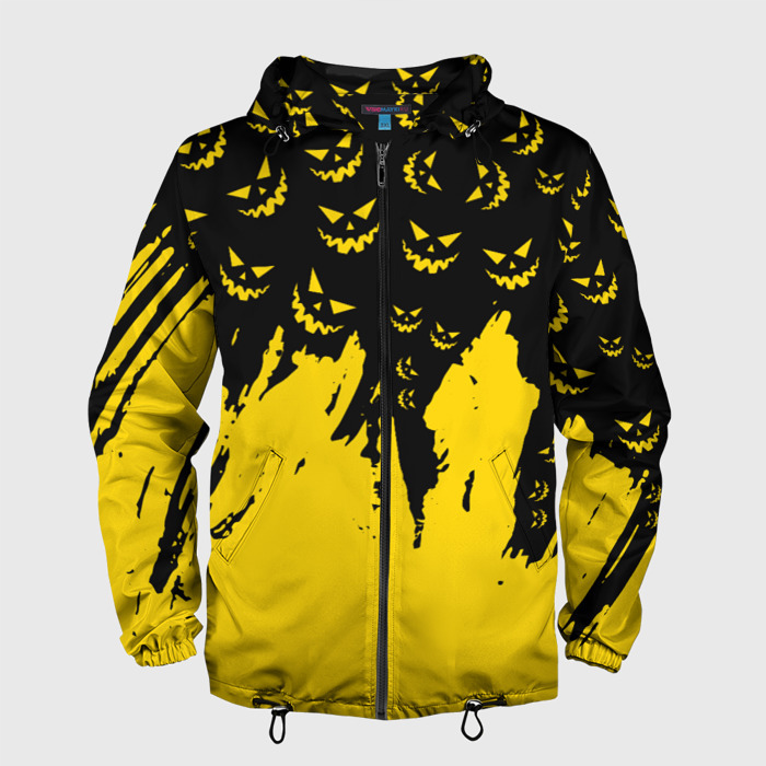 Мужская ветровка 3D HALLOWEEN SMILE | SMILE PUMPKIN фото