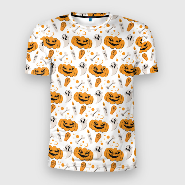 Мужская футболка 3D Slim Patern Halloween 22 фото