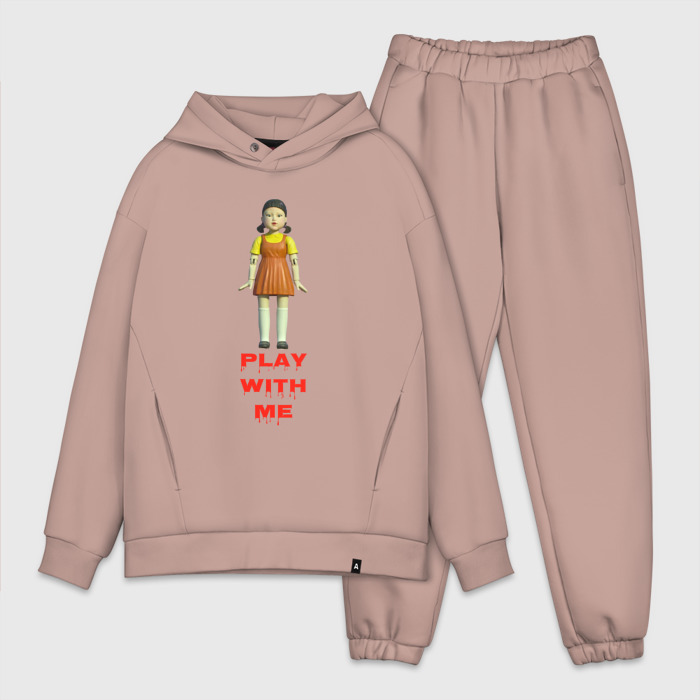 Мужской костюм хлопок OVERSIZE Игра в кальмара. Кукла фото