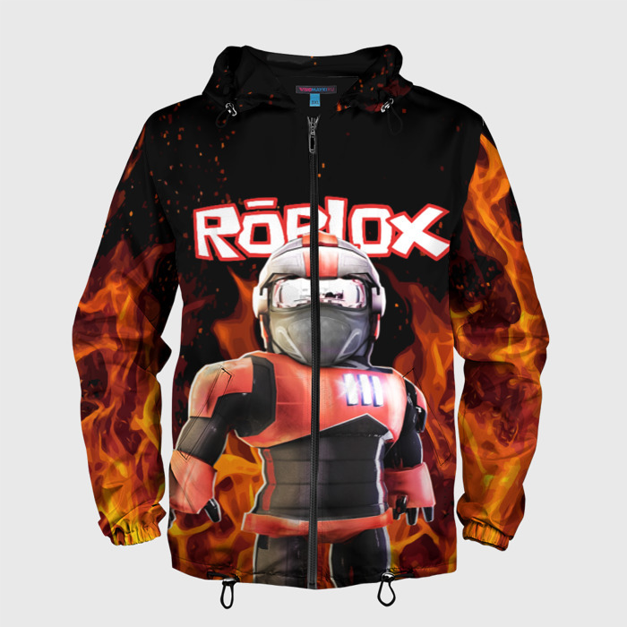 Мужская ветровка 3D ROBLOX FIRE | РОБЛОКС ОГОНЬ | ПОЖАРНЫЙ фото