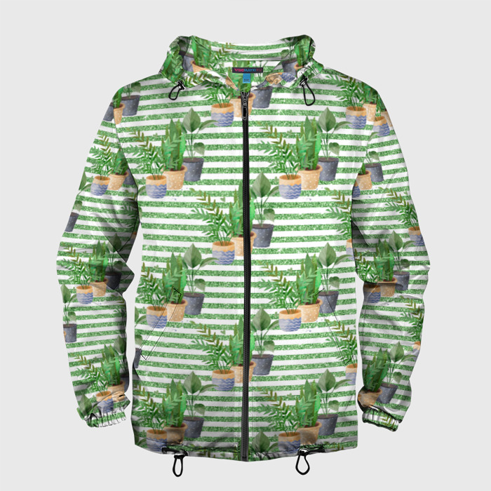 Мужская ветровка 3D Комнатные цветы фото
