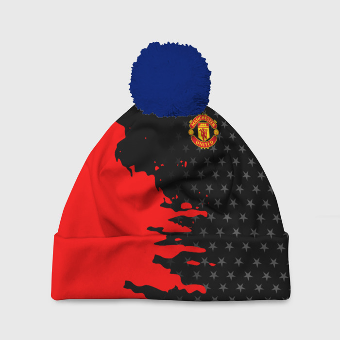 Шапка 3D c помпоном МАНЧЕСТЕР ЮНАЙТЕД | FCMU | MANCHESTER UNITED RED DEVIL фото