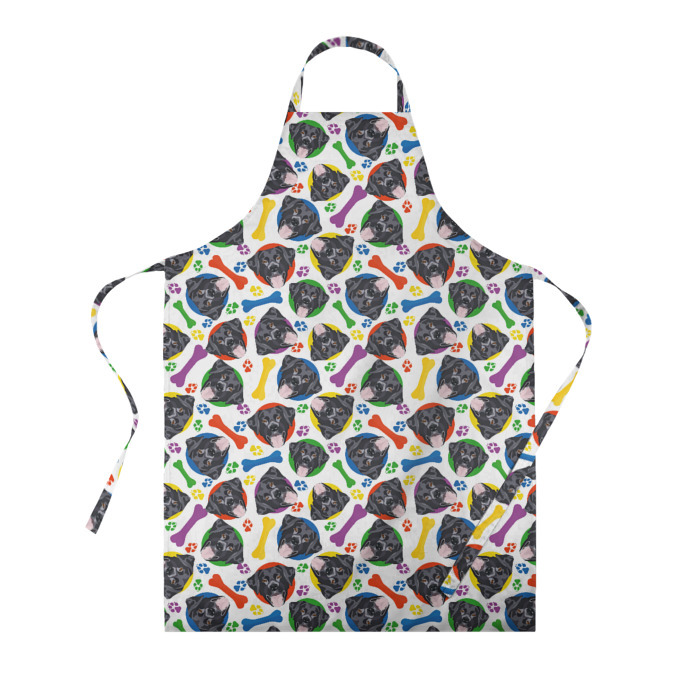 Фартук 3D Чёрный Лабрадор (красочный дизайн) фото