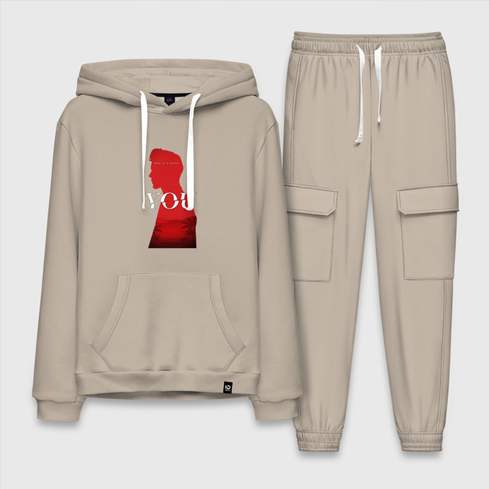 Мужской костюм хлопок с толстовкой Сериал Ты | Джо Голдберг фото