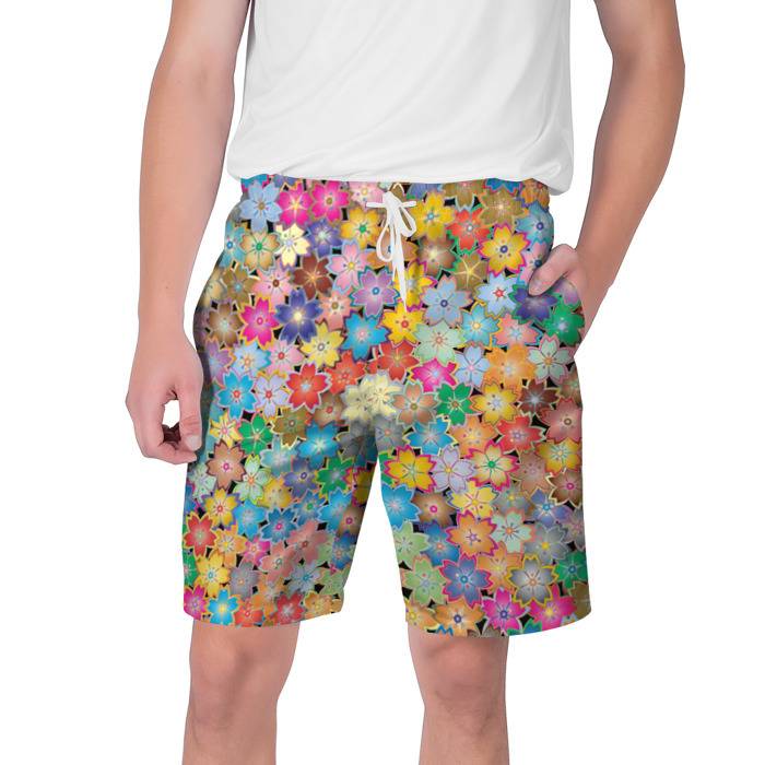 Мужские шорты 3D цветы цветочки фото