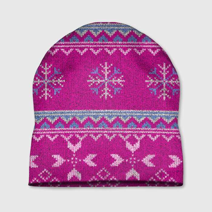 Шапка 3D Свитер со снежинками. фото