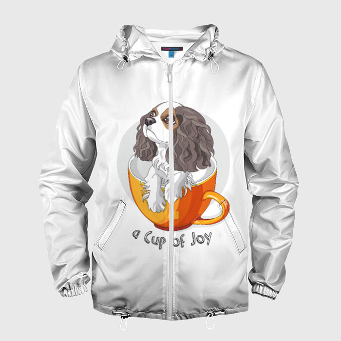 Мужская ветровка 3D Кавалер Кинг Чарльз Спаниель фото