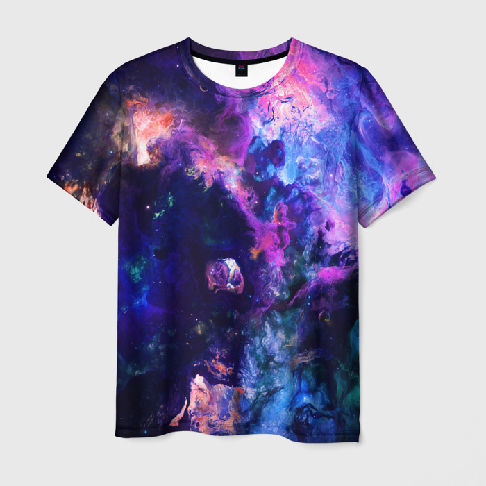 Мужская футболка 3D НЕОНОВЫЕ КОСМОС   NEON SPACE фото