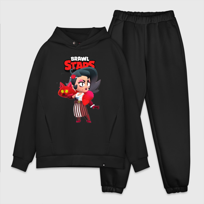 Мужской костюм хлопок OVERSIZE BrawlStars Lola BLACKRED фото