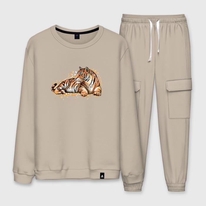 Мужской костюм хлопок Тигр лежит фото