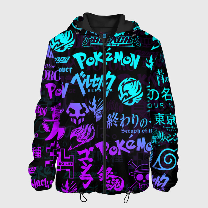 Мужская куртка 3D ANIME LOGOBOMBING NEON   НЕОН ЛОГО АНИМЕ фото
