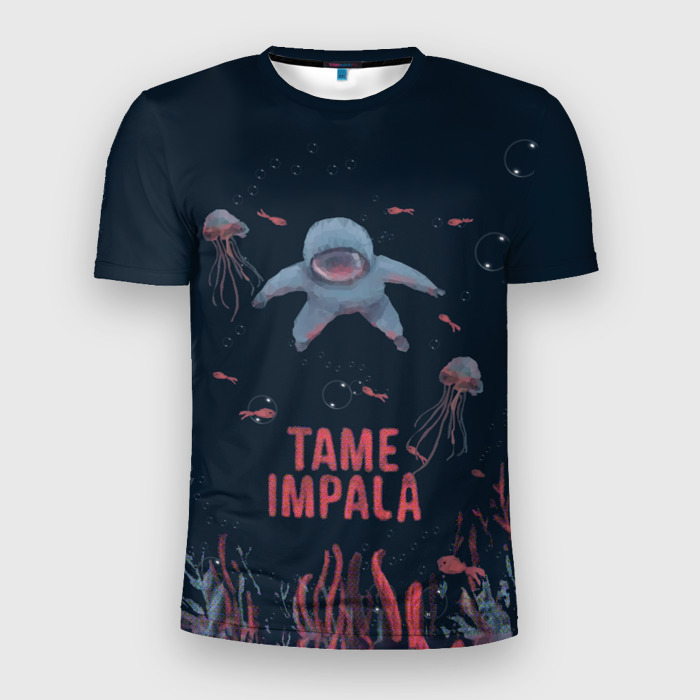 Мужская футболка 3D Slim Tame impala under water фото