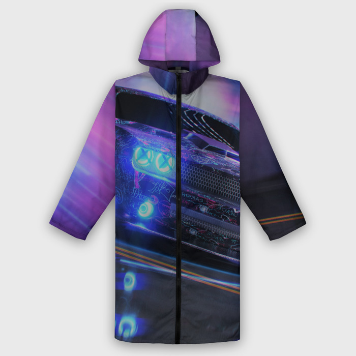 Дождевик унисекс 3D Авто в неоне фото