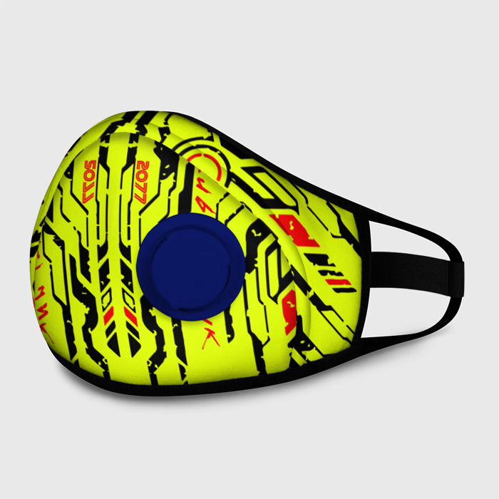Маска из неопрена Cyberpunk 2077 YELLOW фото