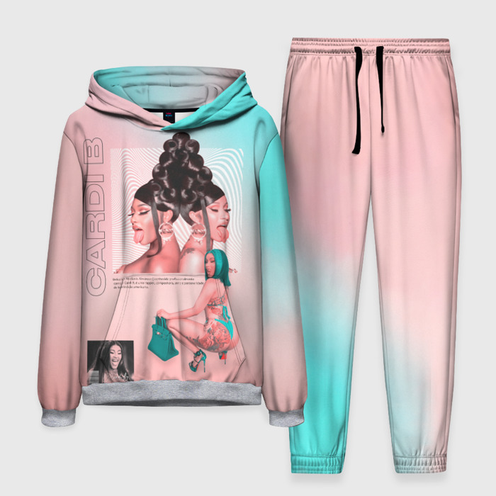 Мужской костюм с толстовкой 3D Kardi B Art фото