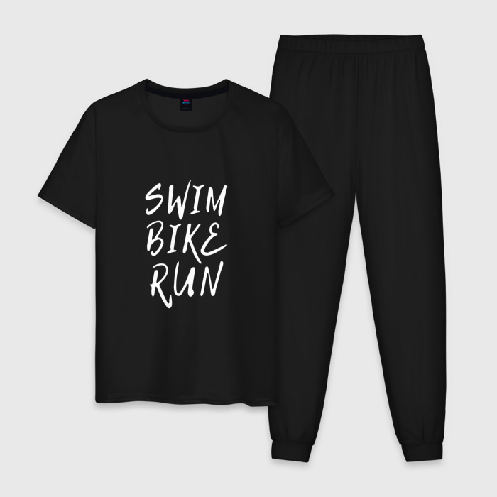 Мужская пижама хлопок SWIM BIKE RUN фото