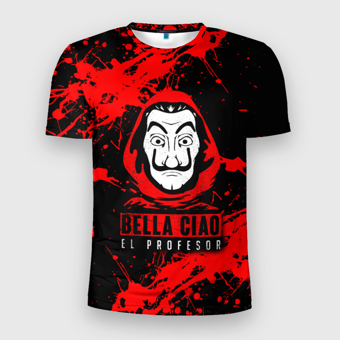 Мужская футболка 3D спортивная БУМАЖНЫЙ ДОМ LA CASA DE PAPEL BELLA CIAO фото