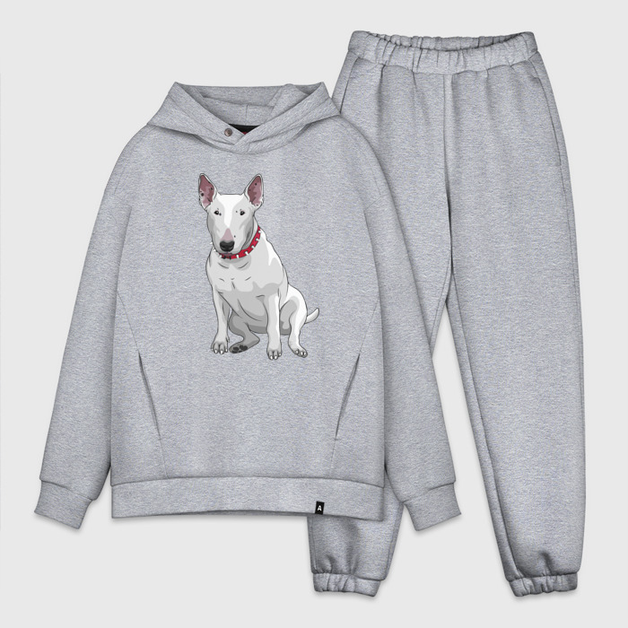 Мужской костюм хлопок OVERSIZE Бойцовый бесстрашный бультерьер фото