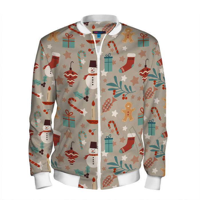 Мужской бомбер 3D Новый Год 2О22 фото