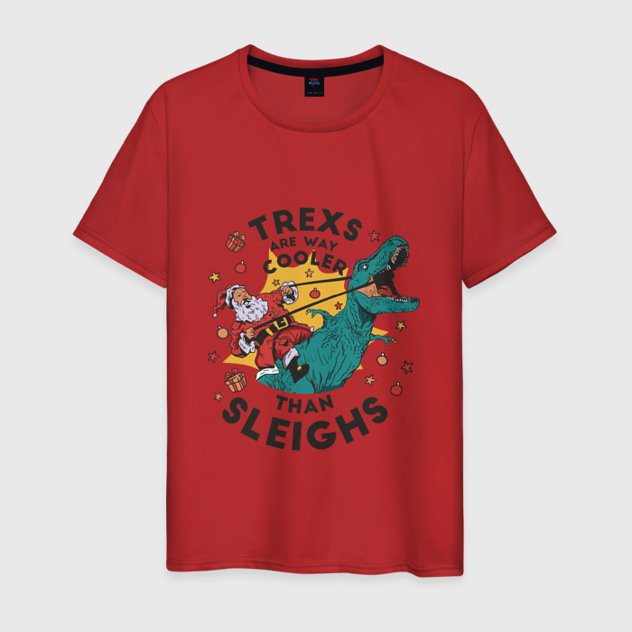 Мужская футболка хлопок T-Rex Christmas фото