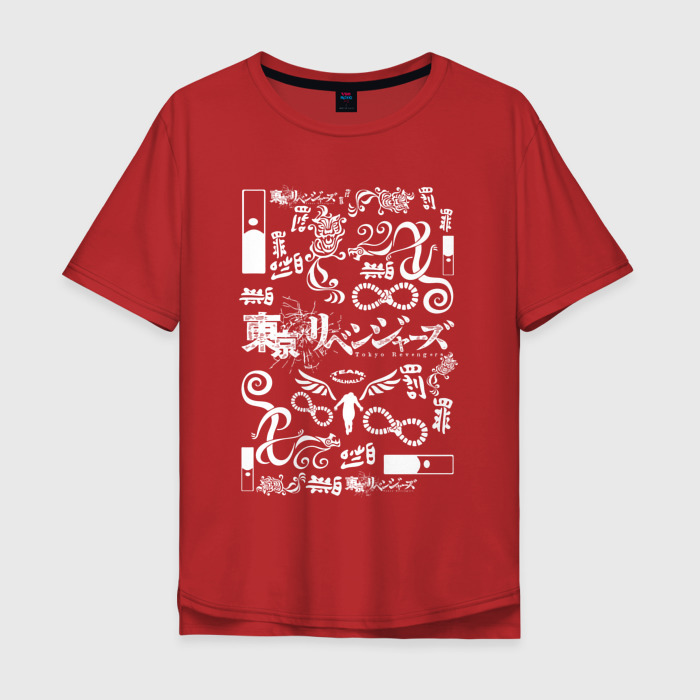 Мужская футболка хлопок Oversize ТОКИЙСКИЕ МСТИТЕЛИ ЛОГОБОМБИНГ ТАТУ фото